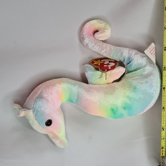 Neon Ty Beanie Baby Sea horse plush vintage 1999 - Picture 1 of 8